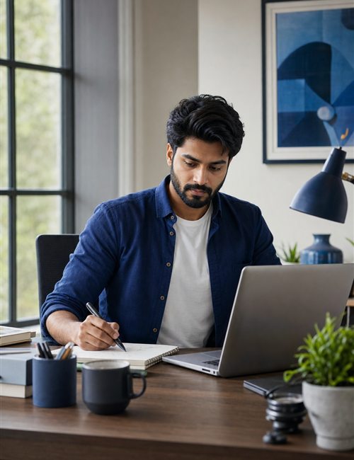 Independent professional working on a verified freelance profile